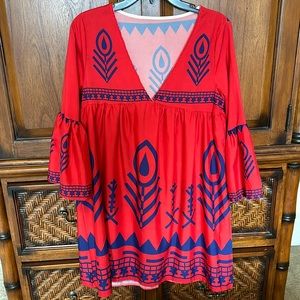 Dress, red and blue, size Med , light weight
